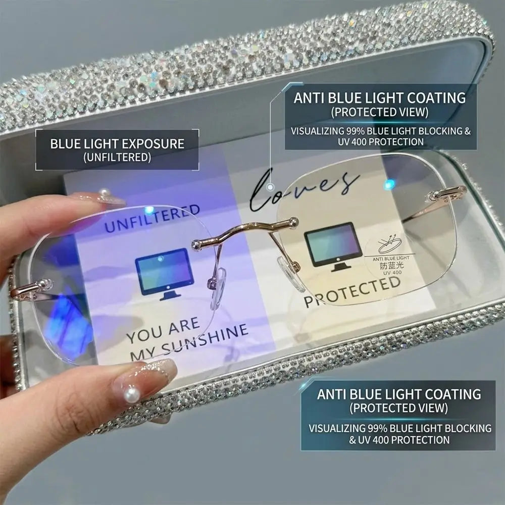 SWANS Rimless Anti-Blue Light Reading Glasses | Ultralight Reading Glasses SWANS