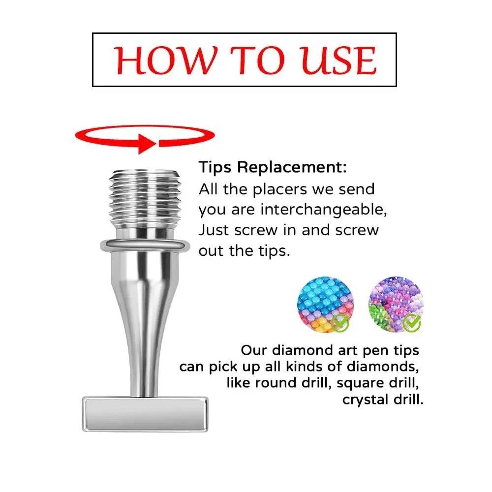 Diamond Painting Dot Drill Pen – Replaceable Resin Tip Tool Diamond Painting Tool SWANS