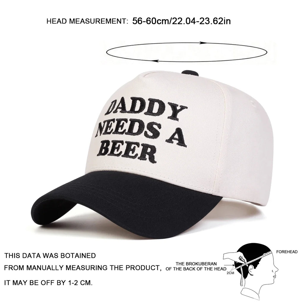 "Daddy Needs A Beer" Embroidered Baseball Cap – Unisex Embroidered Baseball Cap SWANS