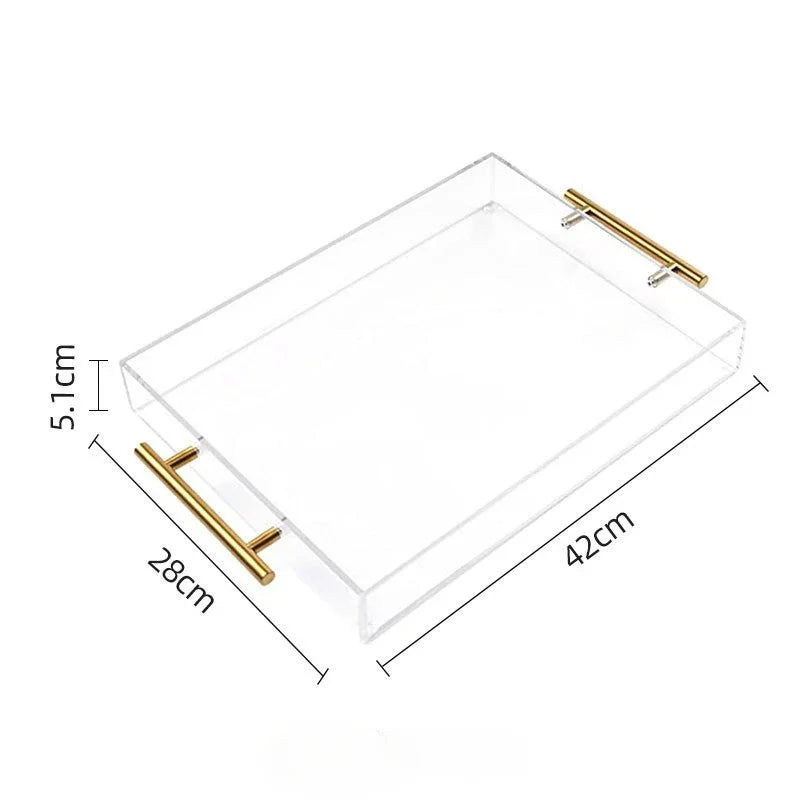 SWANS Clear Acrylic Storage Tray with Handle | Multi-Use Acrylic Storage Tray SWANS