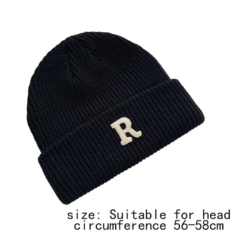 Letter Embroidery Fleece Knitted Beanie Hat – Women & Girls Knitted Beanie Hat SWANS