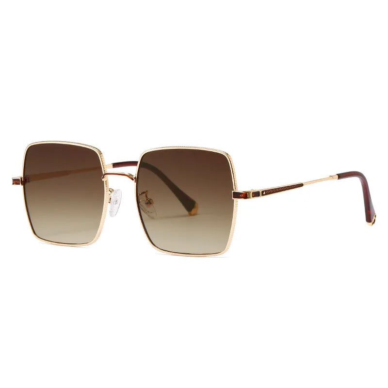 TOYEARN Square Steampunk Sunglasses UV400 Unisex Retro Fashion Sunglasses SWANS Gold Tea