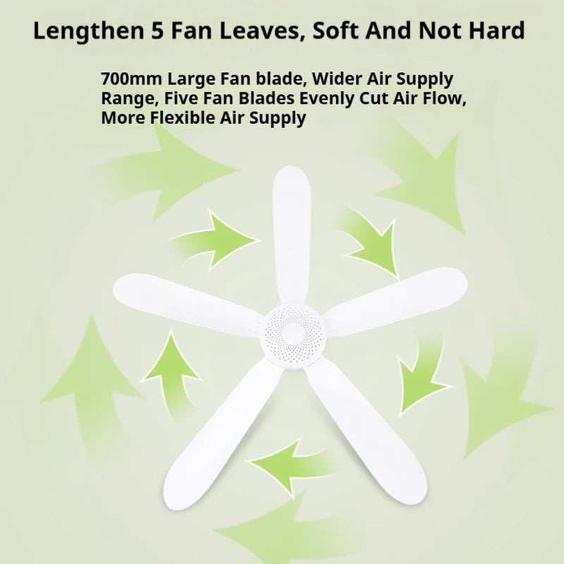 YTYIN 220V Silent 5-Blade Ceiling Fan 700mm – 10W Energy Saving Ceiling Fan SWANS