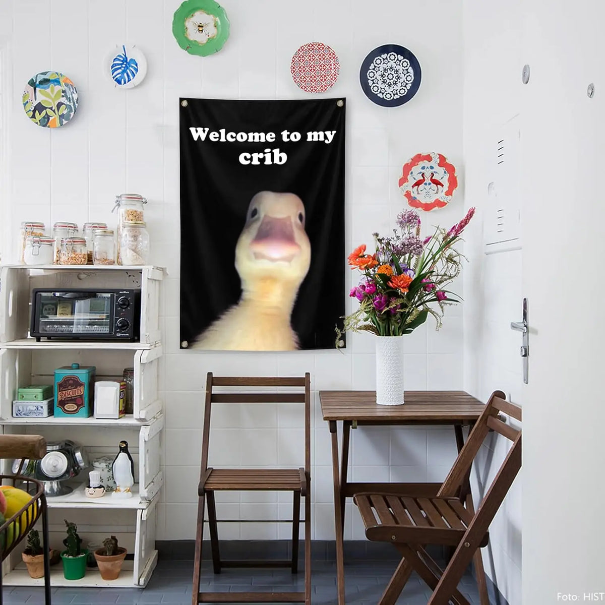 Funny "Welcome To My Crib" Duck Flag 2x3FT – Indoor Outdoor Decorative Flag SWANS