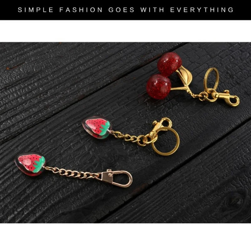 Red Cherry Pendant Keychain – Trendy Bag Charm & Keyring Pendant Keychain SWANS