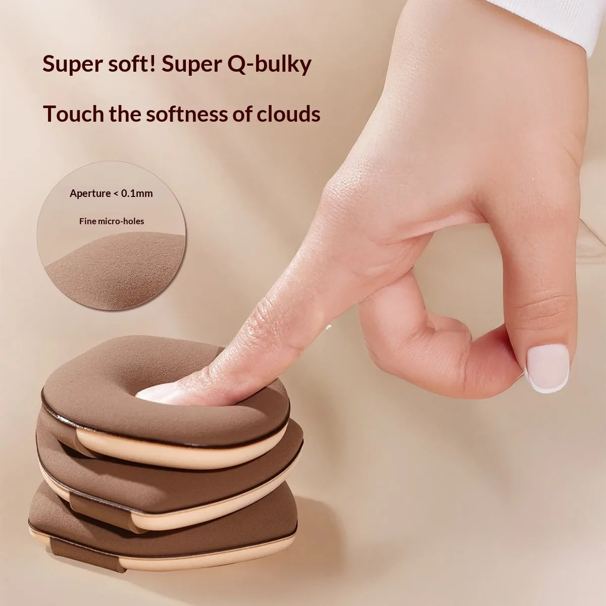 2-Pack Soft Double-Sided Powder Puff & Foundation Blender Makeup Sponge SWANS