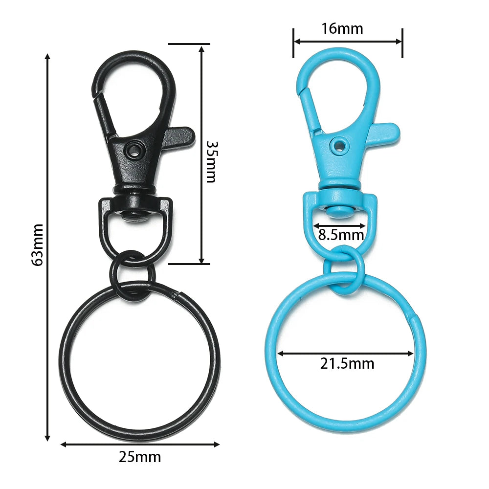 Multicolor Lobster Clasp Keyring Hooks with Adjustable Buckle Jewelry Findings SWANS