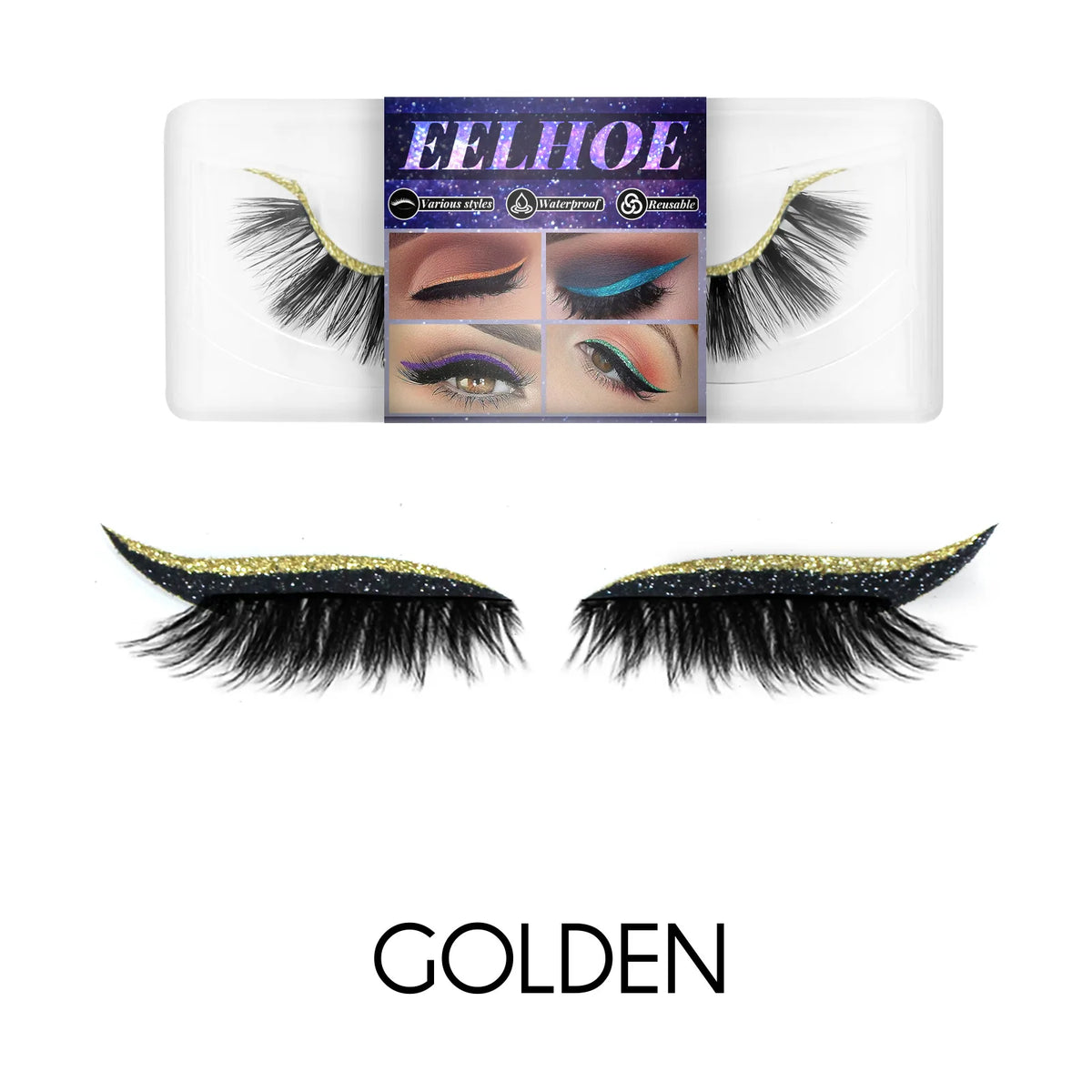 Ximonth 3D Faux Mink Self-Adhesive False Eyelashes – 7 Colors False Eyelashes SWANS 03