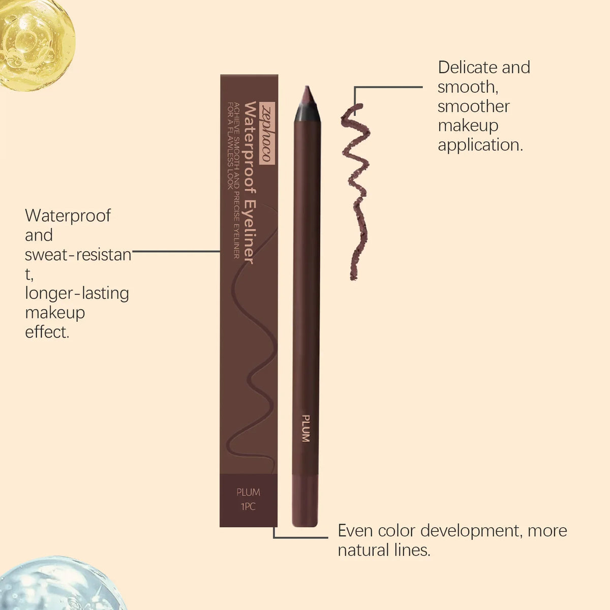 Zephoco 24H Waterproof Eyeliner Pencil – 7 Shades Matte Eyeliner Pencil SWANS