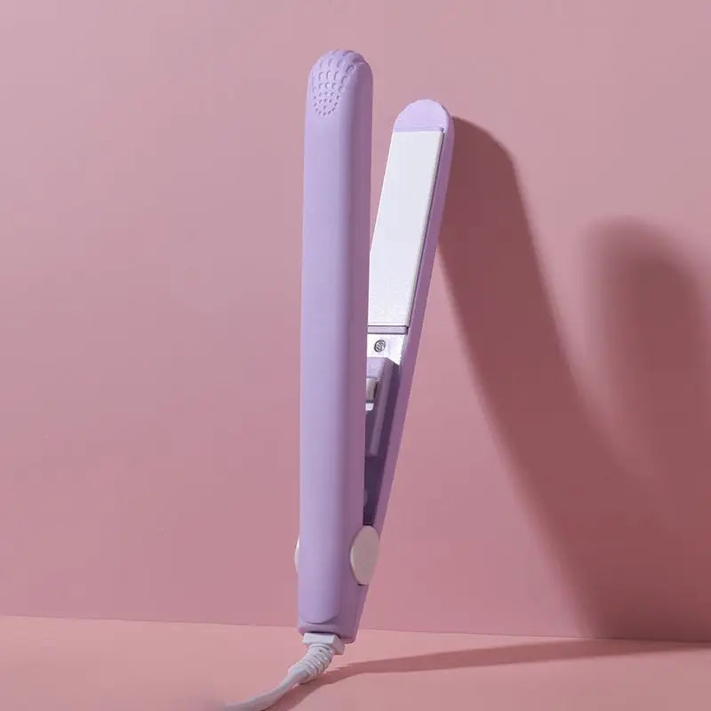 YIBER Mini Ceramic Flat Iron – 2-in-1 Hair Straightener & Curler Ceramic Flat Iron SWANS Purple UK