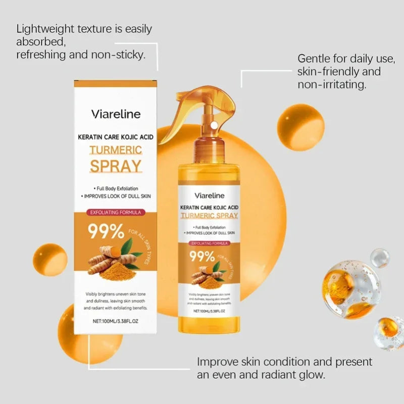 Turmeric Kojic Acid Exfoliating Body Spray | Brightening Mist Exfoliating Body Spray SWANS