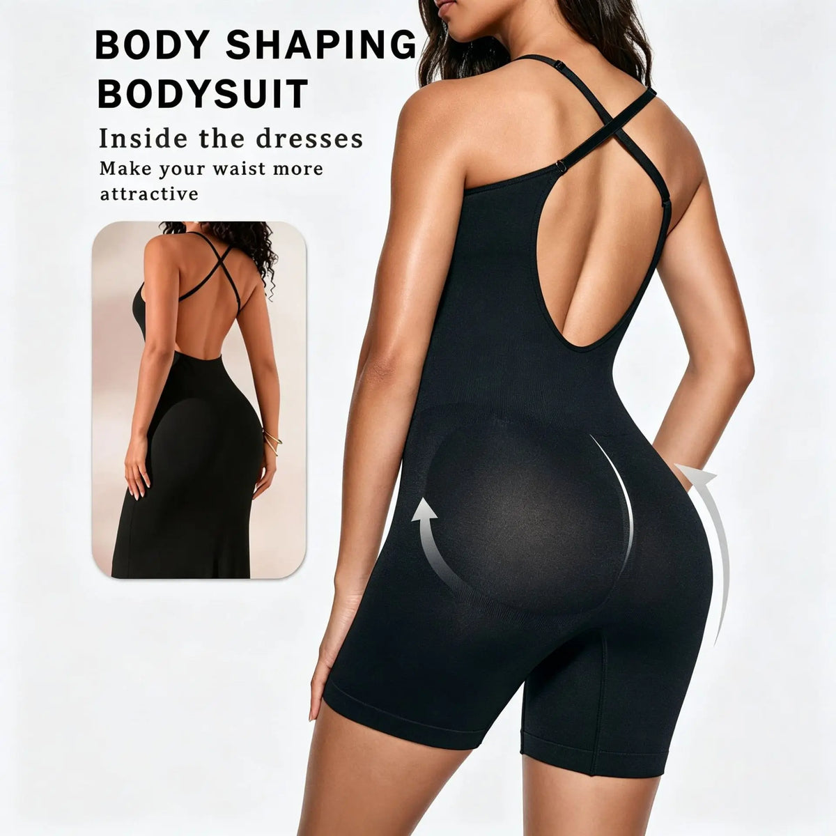 Lace V-Neck Seamless Shapewear Bodysuit – Tummy Control Women Shapewear Bodysuit SWANS