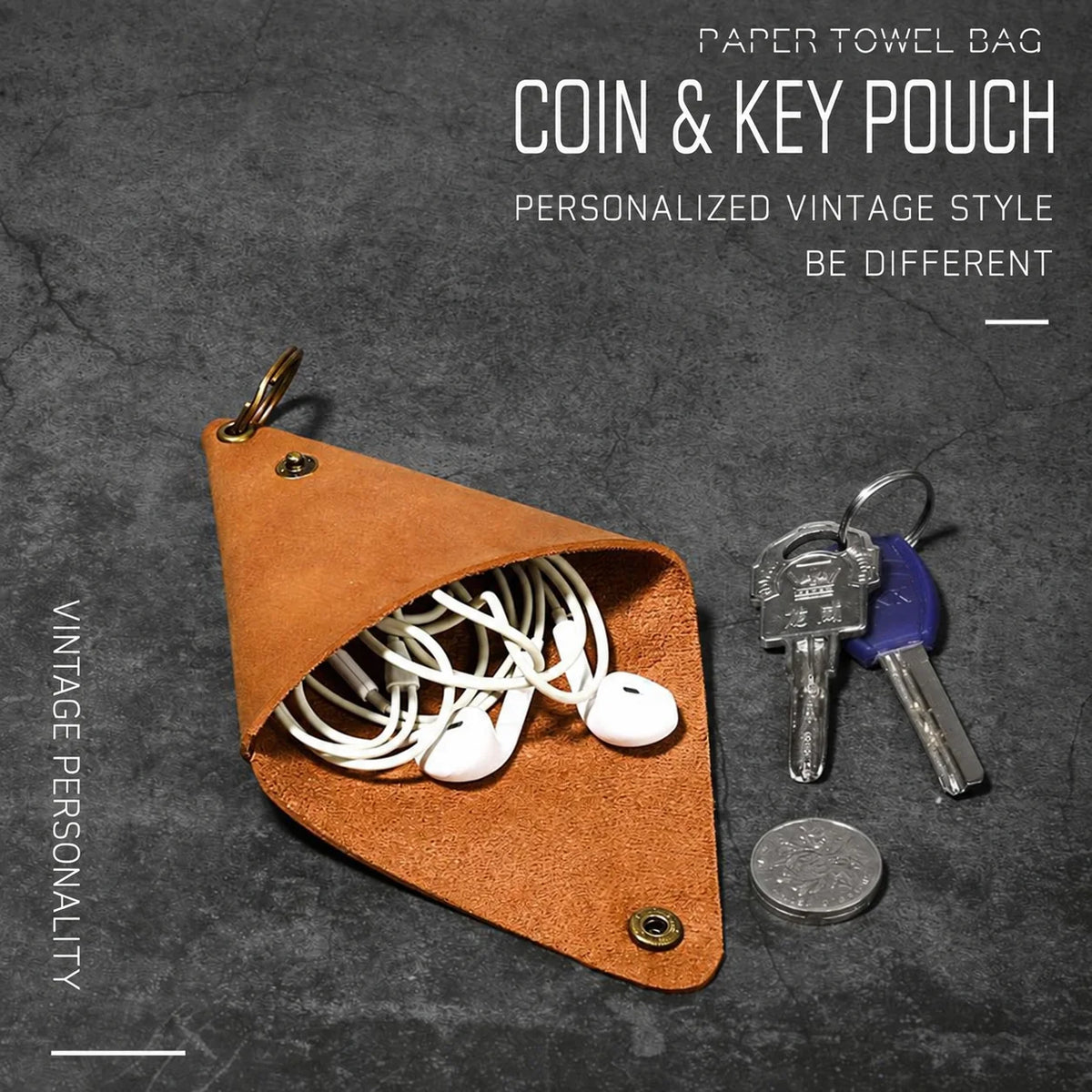 Triangle Mini Coin Purse PU Leather – Card & Key Pouch Mini Coin Purse SWANS