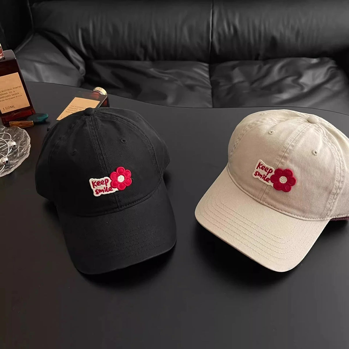 Women's Floral Embroidered Baseball Cap – Adjustable Cotton Hat Baseball Cap SWANS