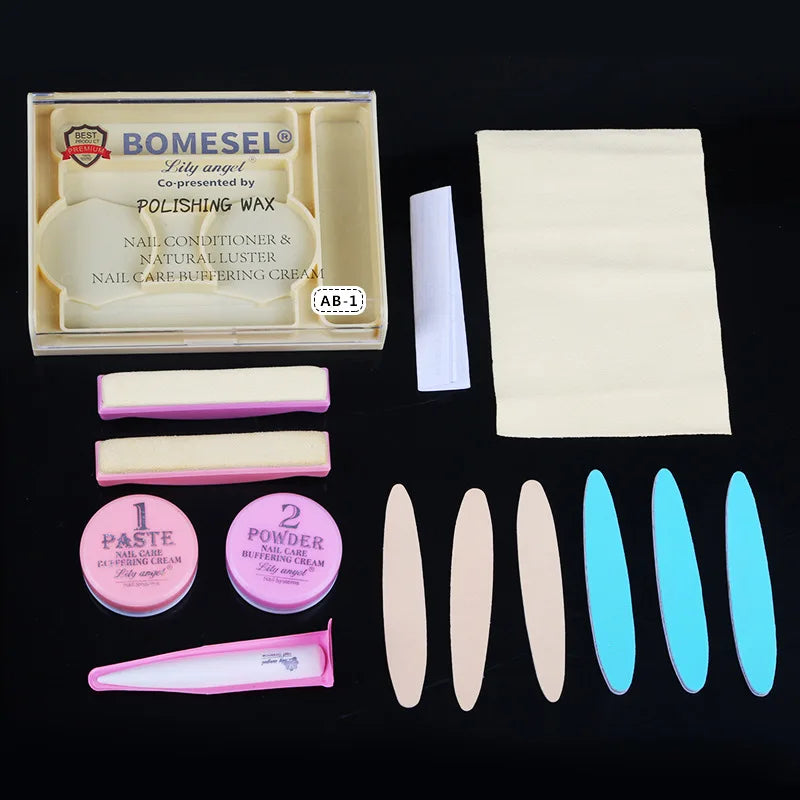YIBER Nail Buffer Manicure Set – Polishing Blocks & Buffing Wax Nail Manicure Set SWANS Set D