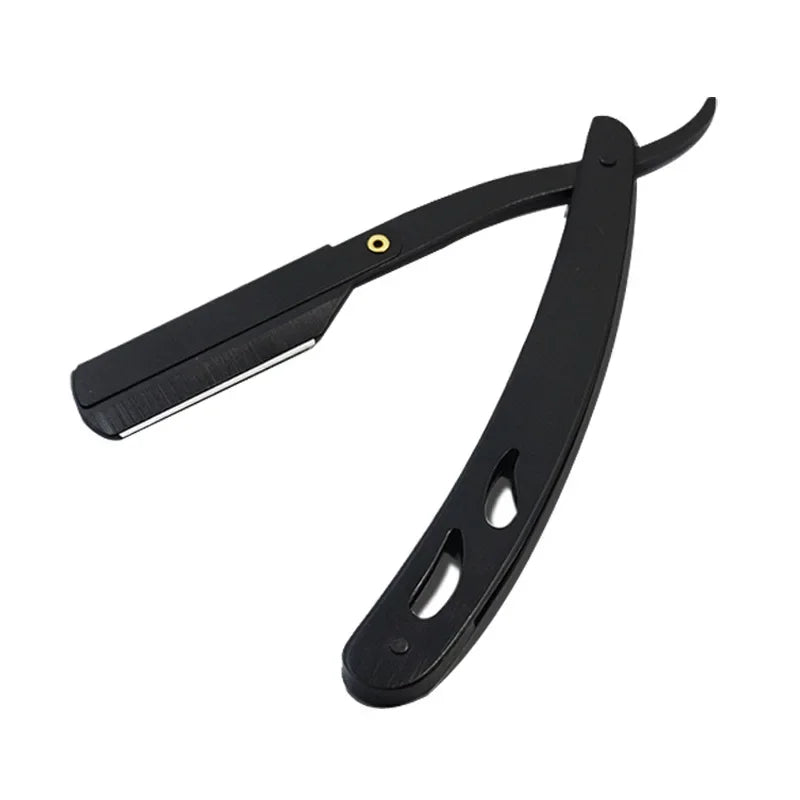 SWANS Men's Straight Razor – Stainless Steel Manual Shaver Straight Razor SWANS Black without blades