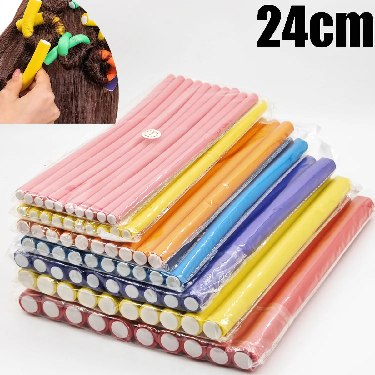 10-Pack Heatless Foam Hair Curler Rollers – Bendy Twist Curl Set Hair Curler Rollers SWANS