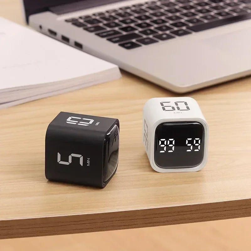 Mini Cube Timer – Gravity Sensor Flip LED Display, 4 Presets Cube Countdown Timer SWANS