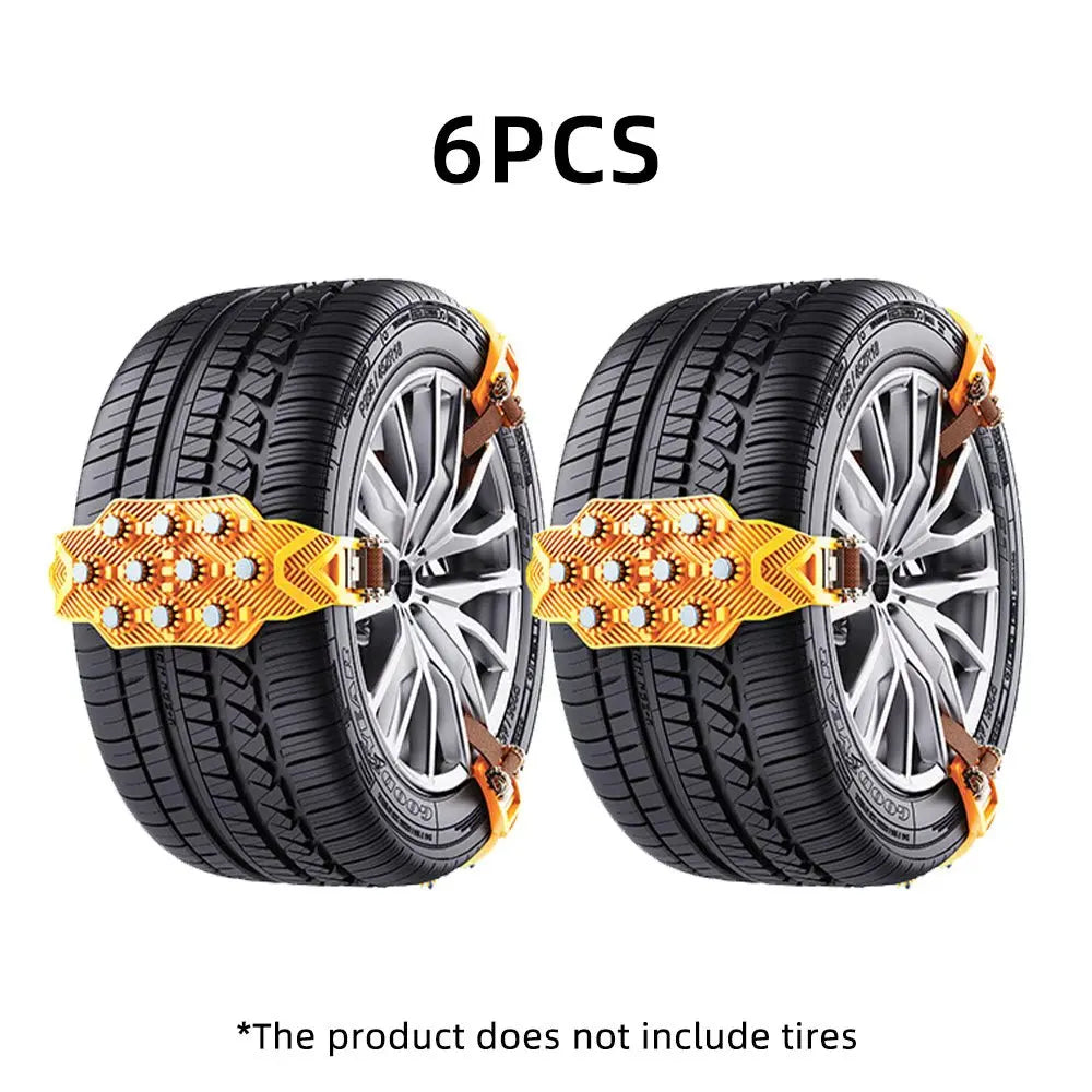 Universal Snow Tire Chains – Non-Slip Traction for SUV & Truck Snow Tire Chains SWANS Yellow-6pcs