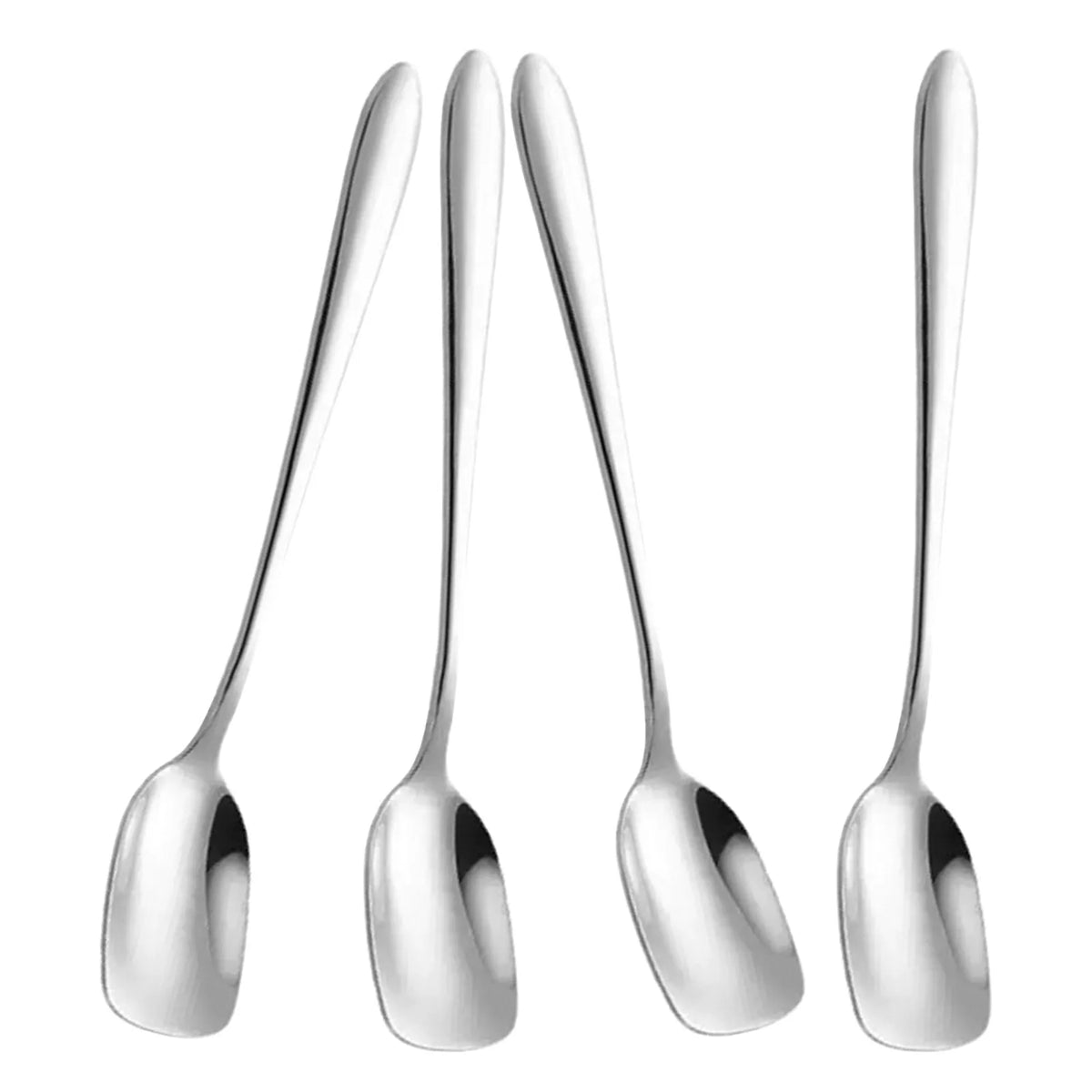 4-Piece 304 Stainless Steel Long Handle Spoon Set | Mirror Polish Stirring Spoon Set SWANS Default Title