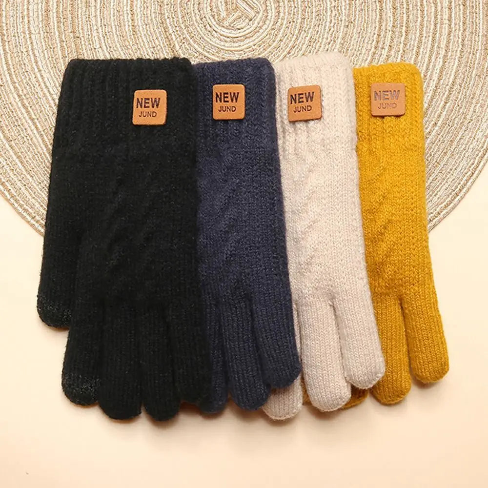 Thickened Knitted Winter Gloves – Windproof Double Layer Mittens Knitted Winter Gloves SWANS
