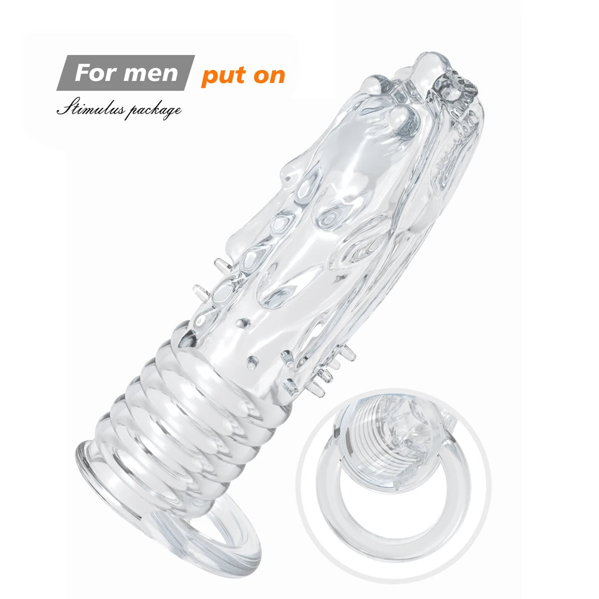 TPE Ribbed Male Extension Sleeve – Reusable Enhancer for Men Male Enhancement Sleeve SWANS