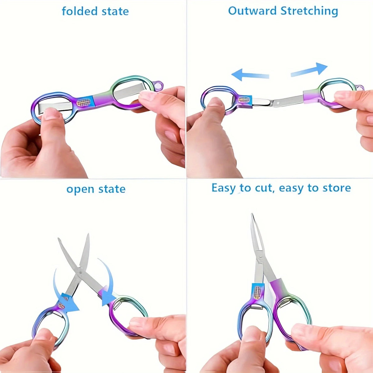 SWANS Folding Scissors – Rainbow Stainless Steel Travel Scissors Folding Scissors SWANS