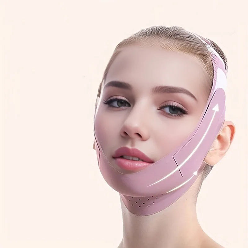 V-Shape Face Lifting Strap – Adjustable Slimming Bandage Face Lifting Strap SWANS purple