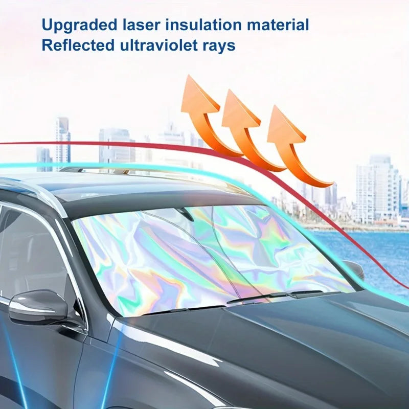 SWANS Foldable Car Windshield Sun Shade – UV Heat Protector Windshield Sun Shade SWANS