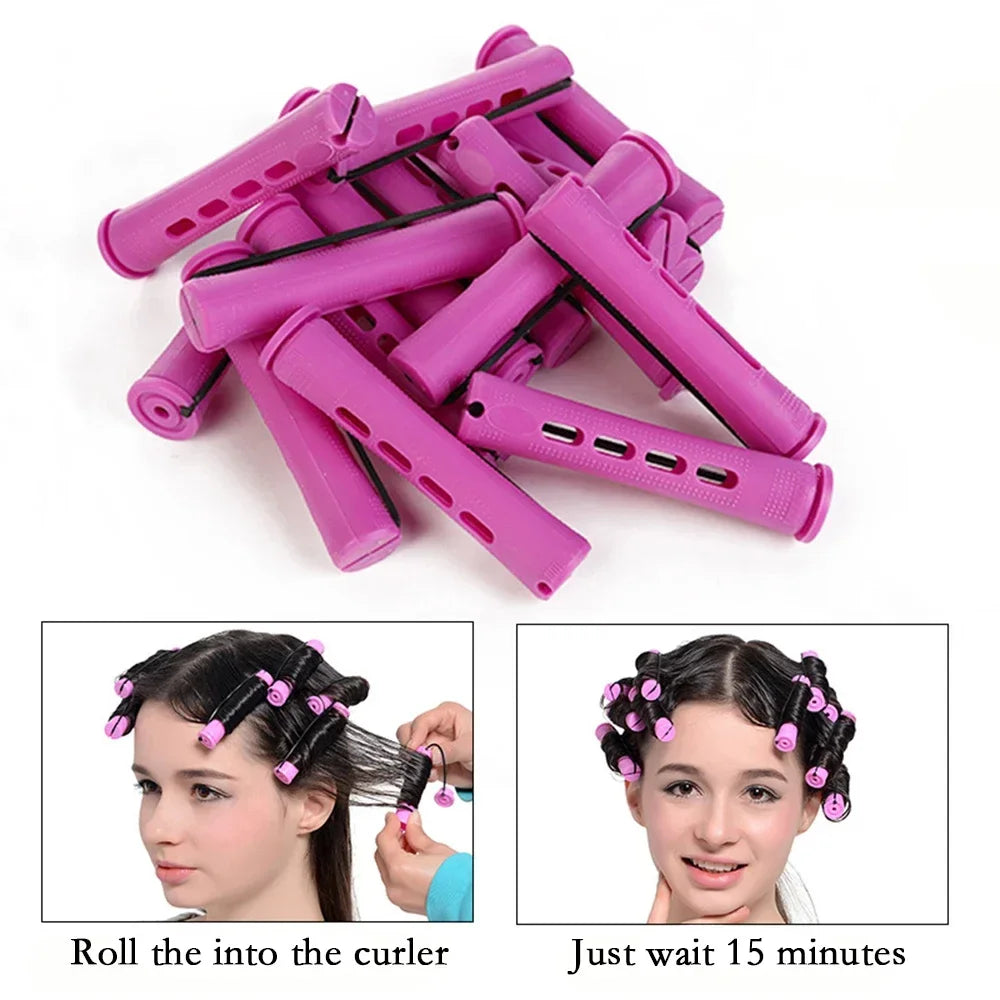 10-Pack Heatless Perm Rods – Cold Wave Hair Curling Rollers Hair Curling Rods SWANS