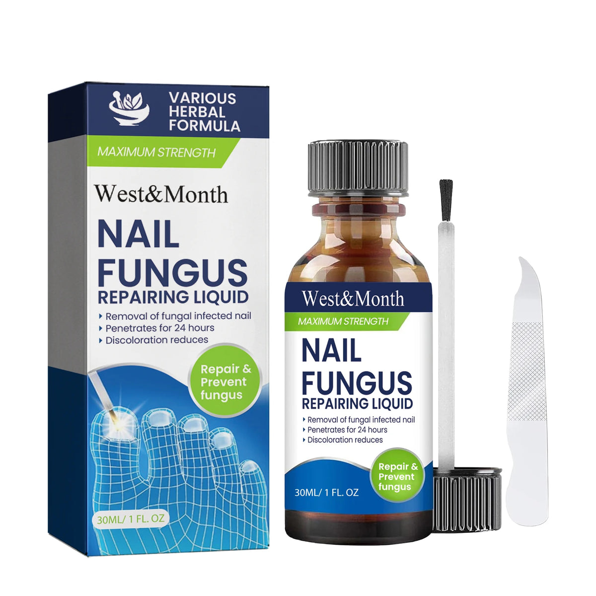 Herbal Nail Repair Liquid – Strengthens & Restores Nails Nail Treatment Liquid SWANS 1pcs
