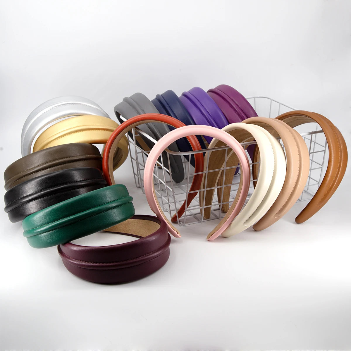 Retro Layered Leather Headband with Clip for Women Hair Headband SWANS