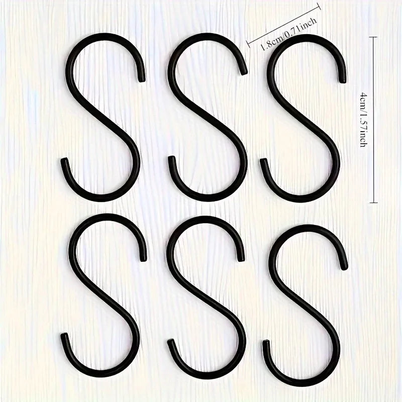 SWANS 23-Piece Black Stainless Steel Multifunction Hooks Set Wall Hooks Set SWANS