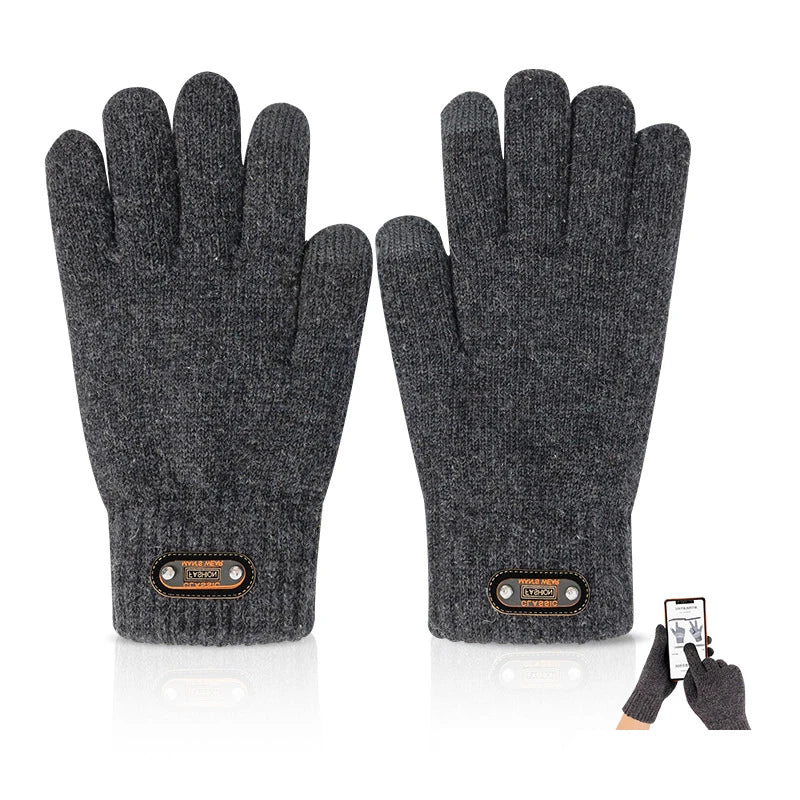 SWANS Thermal Knit Cycling Gloves Touchscreen Windproof Men Cycling Gloves SWANS GRAY