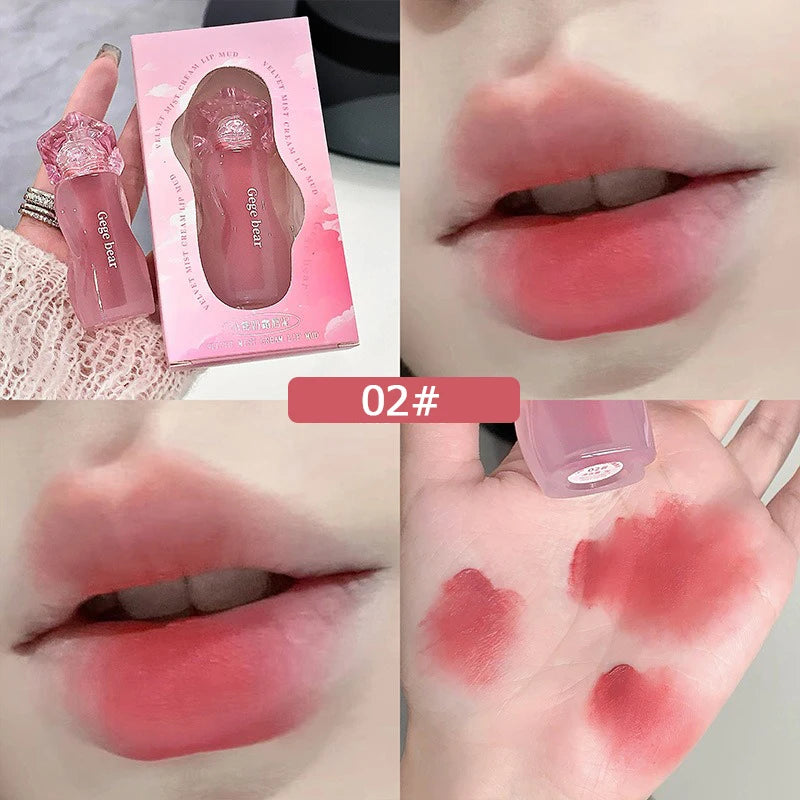 Velvet Mist Matte Lip Gloss – Long-Lasting Tint & Mud Cream Matte Lip Gloss SWANS A 02