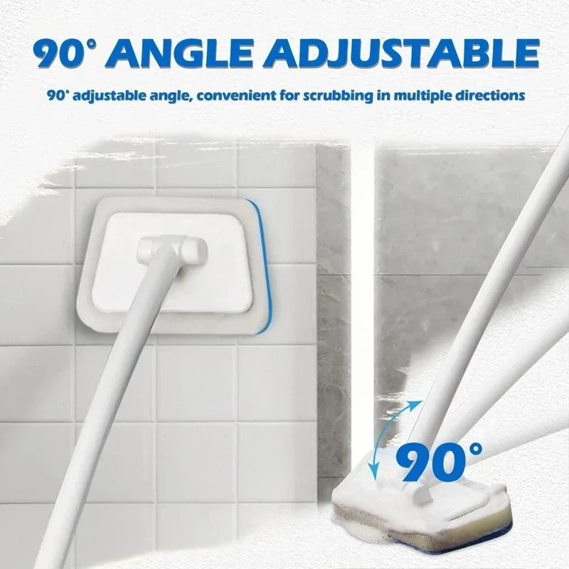 Long Handle Bathroom Scrub Brush – Sponge Tile & Tub Cleaner Bathroom Scrub Brush SWANS