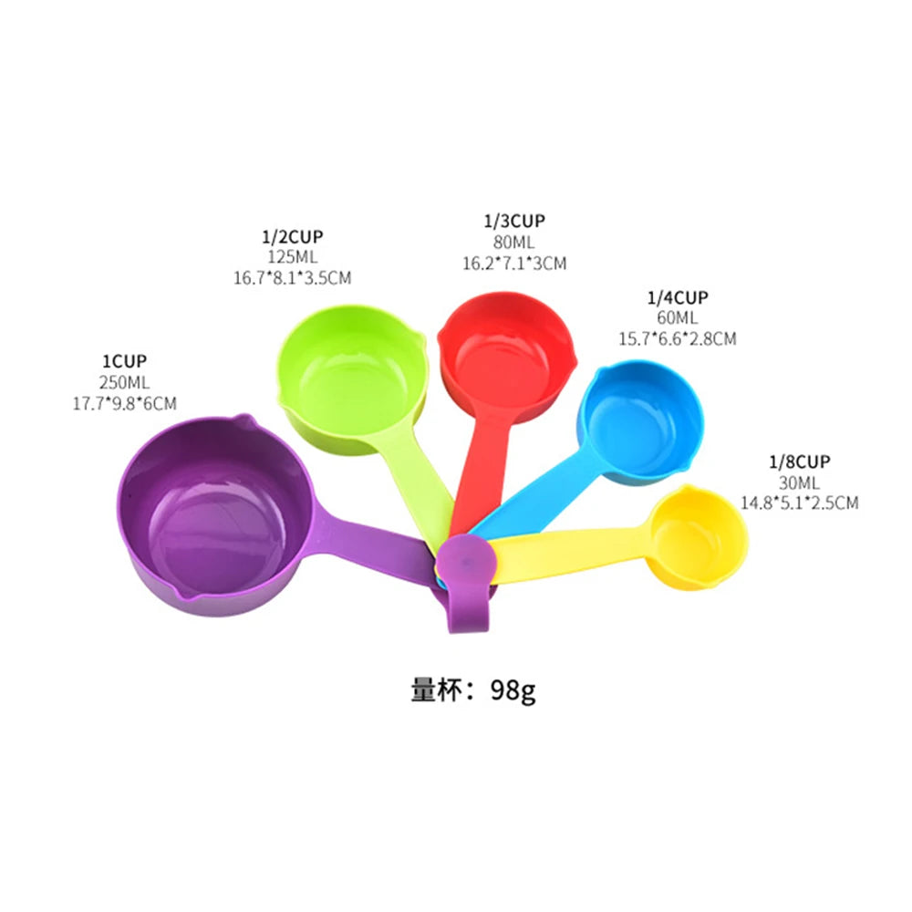 SWANS 5-Piece Multicolor Measuring Spoon Set – Food-Grade Measuring Spoon Set SWANS