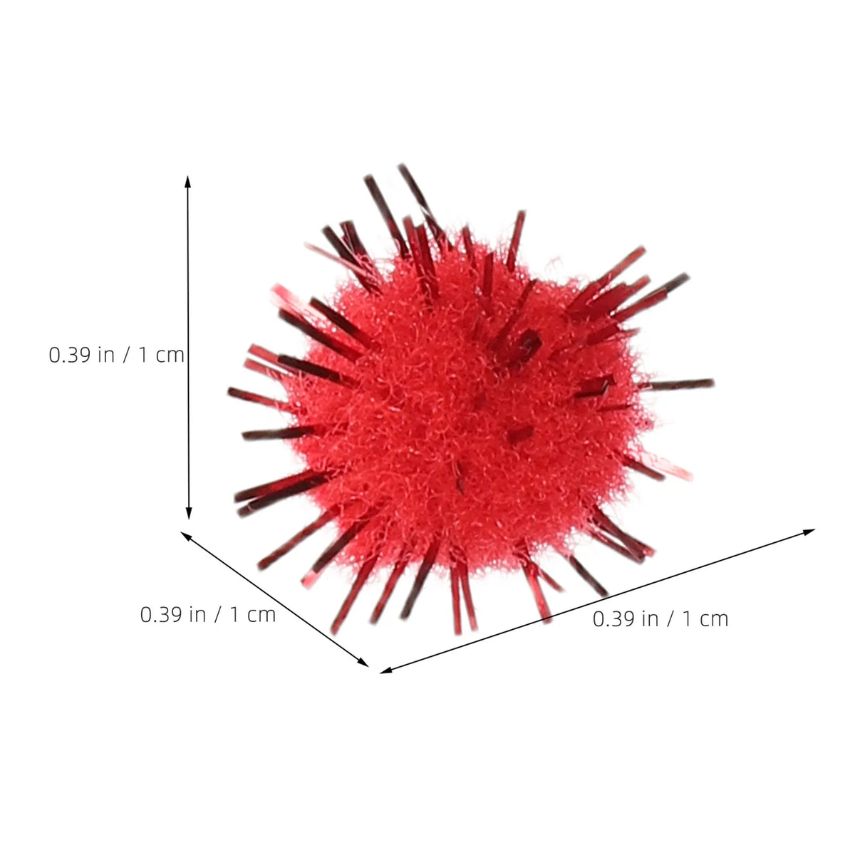 300Pcs Mini Glitter Pom Poms 10mm Red Green White DIY Crafts Craft Pom Poms SWANS