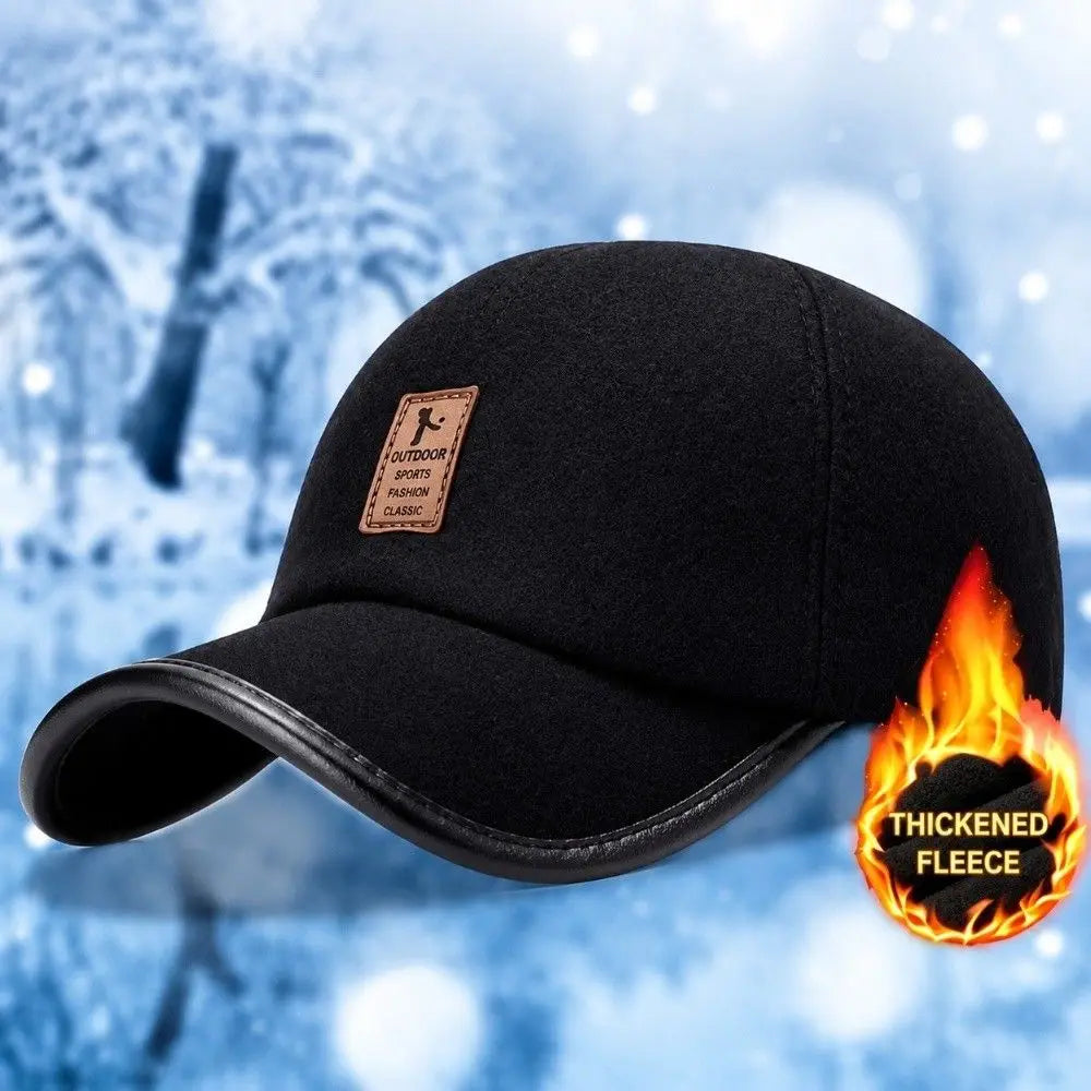 Winter Baseball Cap with Earflaps – Warm Wool Unisex Hat Winter Earflap Cap SWANS