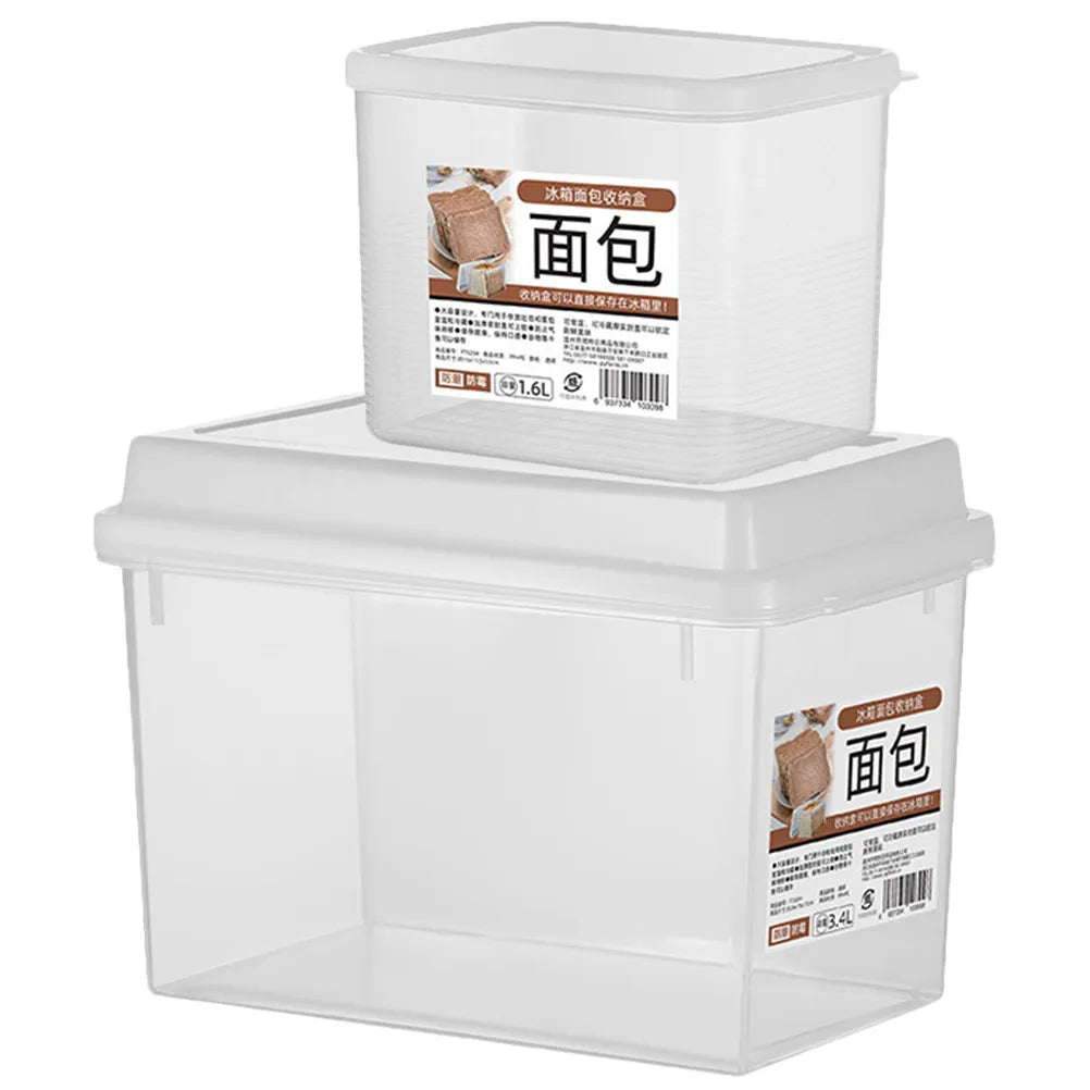 2-Pack Transparent Airtight Bread Storage Containers – PP Plastic Bread Storage Container SWANS Default Title