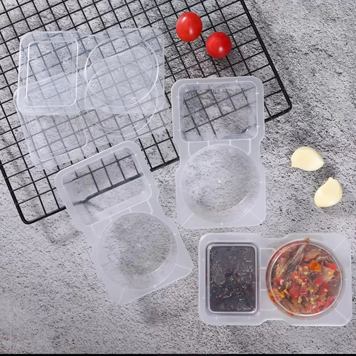SWANS Dual-Compartment Disposable Sauce Boxes | 1–50 Pack Condiment Containers SWANS