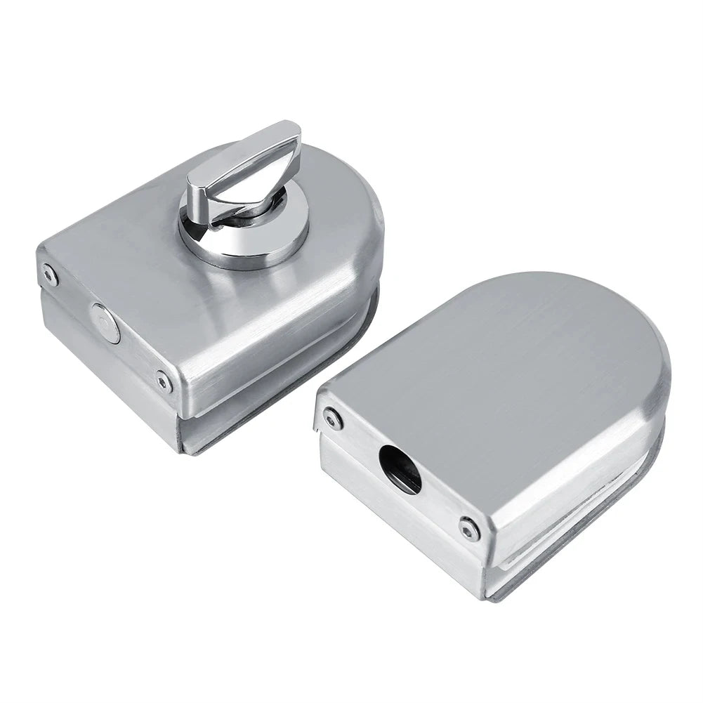 Drill-Free Frameless Glass Door Lock 8-12mm Clamp-On Glass Door Lock SWANS