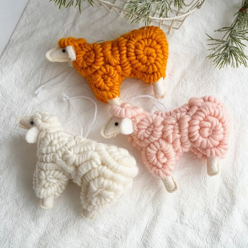 Wool Felt Sheep Christmas Ornament – Cute Hanging Pendant Christmas Ornament SWANS