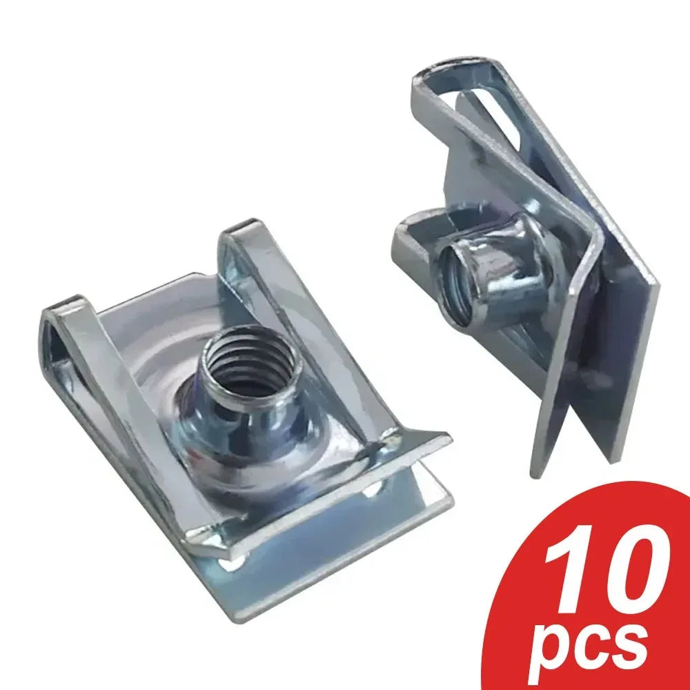 M4 M5 M6 M8 U-Clip Nut Fasteners 10pc – Auto Body Panel Kit U-Clip Nut Fasteners SWANS
