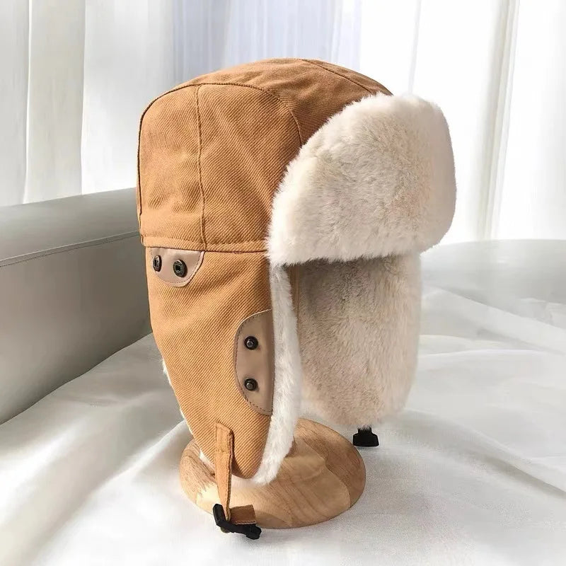 Women's Windproof Winter Knit Hat with Warm Ear Flaps | FAITOLAGI Winter Ear Flap Hat SWANS