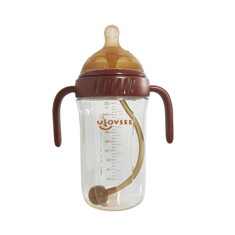 PPSU Baby Bottle Gravity Ball Straw Wide Neck Leakproof Cup Baby Training Bottle SWANS