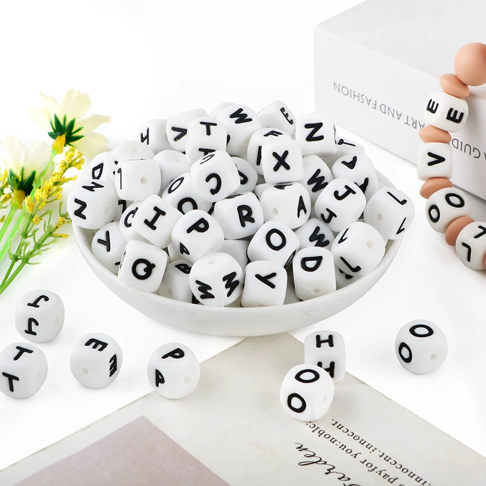 12mm Silicone Letter Beads – DIY Alphabet Jewelry Making Beads Alphabet Craft Beads SWANS