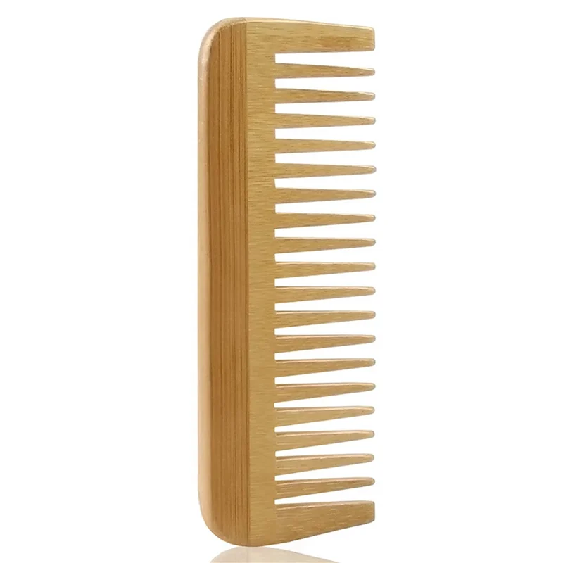 Wide Tooth Bamboo Hair Comb Anti-Static Detangling 3-Pack Bamboo Hair Comb SWANS