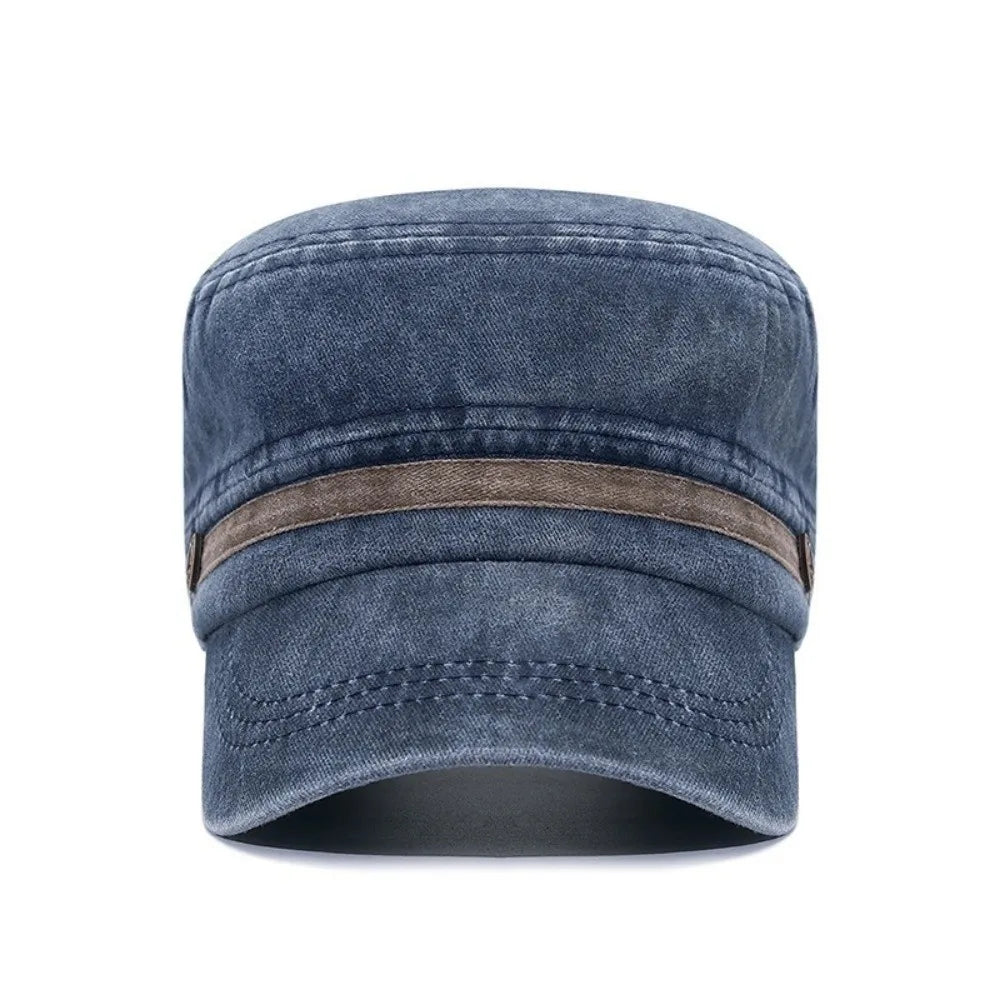 Retro Washed Cotton Flat Cap – Adjustable Dad Hat Men Women Flat Cap Hat SWANS