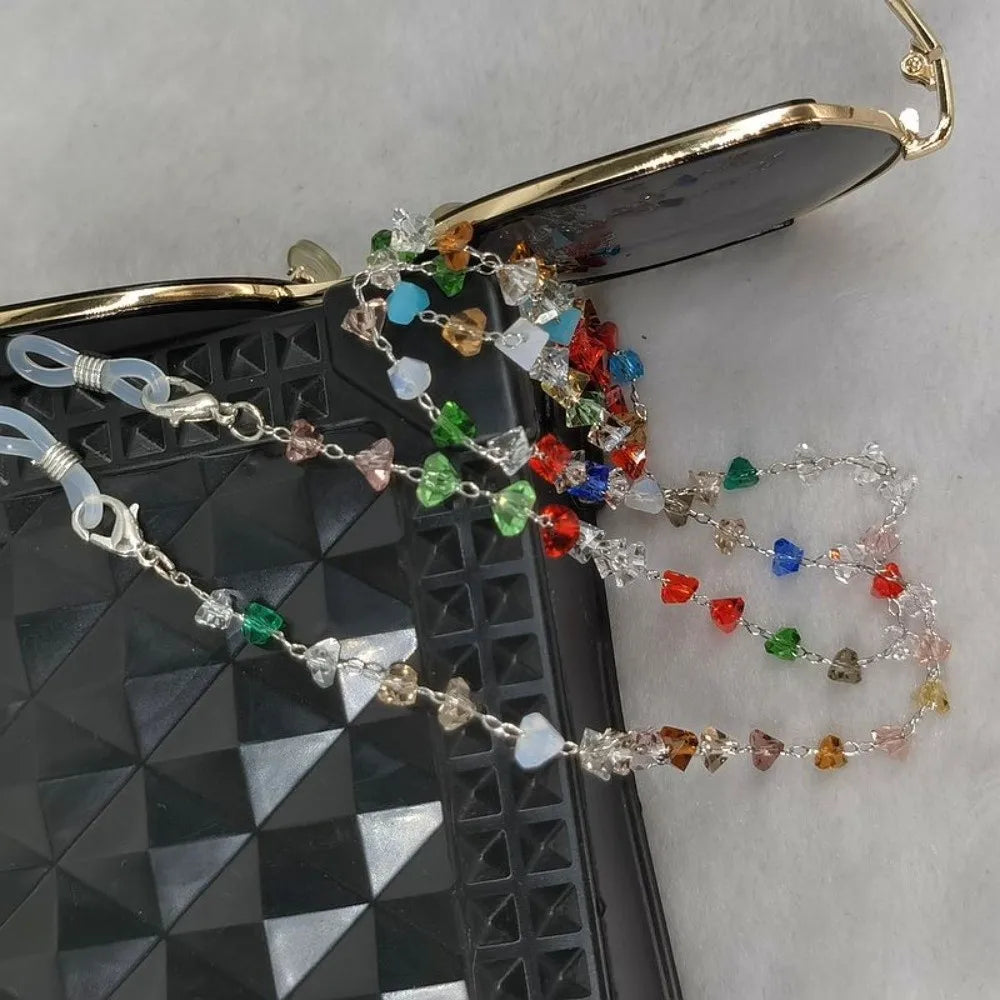 Triangle Crystal Eyeglasses Chain Necklace – Anti-Drop Unisex Eyeglasses Chain SWANS Mixed color